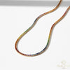 Rainbow Sapphire Tennis Necklace in 14k Gold Round Multi Sapphires Colorful Gemstone Choker for Women