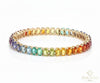 Natural Multi Sapphire Oval Shape Gemstone Link Bracelet 18k Solid Gold Charm Women Bracelet