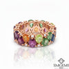 Pear shaped 3- 4 carat Rainbow ombre eternity band ring In 14K and 18K gold