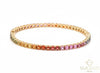 Rainbow Sapphire Tennis Bracelet 14k Gold Round Natural Multi Gemstone