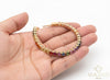 Rainbow Sapphire Tennis Bracelet 14k Gold Round Natural Multi Gemstone