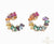 2.80 Carat Rainbow Baguette Gemstone Hoop Earring in 14K Gold Colourful Statement Jewelry