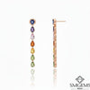 Rainbow Drop Gemstone Earrings in 14K Gold Multicolour Pear Shape Dangle Earrings