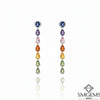 Rainbow Drop Gemstone Earrings in 14K Gold Multicolour Pear Shape Dangle Earrings