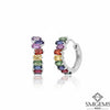 2.50 carat Baguette Rainbow Gemstone Hoop Earrings Colorful Huggie Earrings for Women