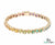 Natural Rainbow sapphire heart Shape tennis bracelet in 18K gold bezel set rainbow