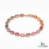 9.50 Carats oval rainbow sapphire tennis link bracelet