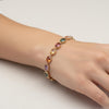 9.50 Carats oval rainbow sapphire tennis link bracelet