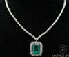 10.10 carat Glamorous Natural Emerald Halo Pendant Necklace Sparkling Diamond Setting