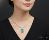 10.10 carat Glamorous Natural Emerald Halo Pendant Necklace Sparkling Diamond Setting