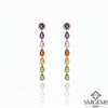 Rainbow Drop Gemstone Earrings in 14K Gold Multicolour Pear Shape Dangle Earrings