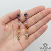 Rainbow Drop Gemstone Earrings in 14K Gold Multicolour Pear Shape Dangle Earrings