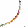 Rainbow Heart Sapphire Necklace in 14k Gold Multicolor Gemstone Tennis Chain