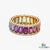 Natural Rainbow sapphire ring eternity band 14k solid gold 4 CT rainbow sapphire emerald cut ring&nbsp;