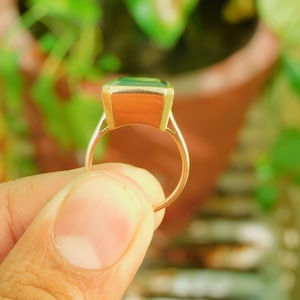 10 Carats Natural Emerald Solitaire Ring For Unisex Men's And Women 14k Gold Engagement Ring