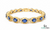 Classic Oval Blue Sapphire Bracelet with Diamond-Style Halo - Statement Jewelry