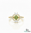 Round Cut Natural Peridot Diamond Ring - Elegant Fine Jewelry