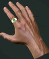 Sugarloaf Zambian Emerald Mens Ring: 18k Gold May Birthstone