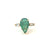 I.G.I Certified Natural Pear Emerald And Baguettes Diamond Engagement Ring / 14k Yellow Gold May Birthstone Ring For Women And Girls