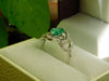 Oval Raw Emerald And Diamond Anniversary Ring / Wedding Ring For Womens / May Birthstone Ring/ Mother's Day Gift