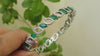 14k Gold Zambian Emerald and Diamond Bangle Bracelet