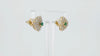 1.30 carat Round shaped Natural Emerald Diamond Triangle Stud Earrings in 14k Gold