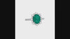 3.90 Carats Natural Zambian Emerald And Diamond Engagement Ring / Elegant May Birthstone Ring / Anniversary Wedding Gift Ring