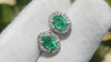 1.80 carat Natural Emerald Oval Halo Stud Earring with Screw Back Closure