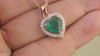 2.20 carat Natural Emerald Heart Pendant in Gold with Diamond Accents Elegant Gift for Her