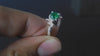 Natural Emerald Ring with Leaf Pattern Band Promise Ring in 14k Gold 1.10 carat Emerald Wedding RIng