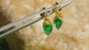 1.90 carat Pear Shape Natural Emerald and Diamond 14k Gold Stud Earrings