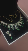 Romantic Natural Emerald Heart Necklace Green Gemstone with Diamond Frame Symbol of Love and Elegance