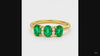 3 Stone Emerald And Diamond Engagement Ring