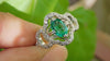 Oval Raw Emerald And Diamond Anniversary Ring / Wedding Ring For Womens / May Birthstone Ring/ Mother's Day Gift