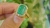 4.50 carat Emerald cut Natural Emerald and Diamond Engagement Ring Unique Gift for her