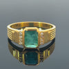 2.80 Carats Natural Emerald Men's Ring In 18K Solid Gold Men's Wedding Emerald Cut Mens Ring