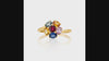 1.50 carat Flower Design Natural Multi SapphireEngagement Ring Oval Shape Ring