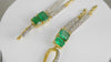 4.30 carat Emerald cut Emerald Natural Emerald And Diamond Dangle Earrings in 14k Gold