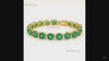 Classic Round Natural Emerald Tennis Bracelet with Diamond Accents