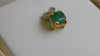 Natural Emerald Cut Square Green Gemstone Pendant with Diamond Accent