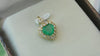 2.20 carat Genuine Emerald Heart Pendant with Diamond in 14K Gold
