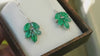 1.80 carat Marquise Shaped Genuine Emerald Leaf Drop Dangle Earrings