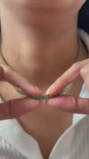 Natural emerald tennis necklace for women and girls in 14k solid gold Necklace