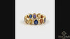 Pear shaped Natural Rainbow Sapphire Full Eternity Band Ring in Gold Ombre Gemstone Ring