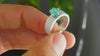 Round Natural Emerald and Diamond Multi-Row Band Engagement Ring in 14K Gold Handmade Fine Gold Jewelry