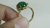 Oval shape Natural Emerald Cabochon with Diamond Band 18K Gold Ring 5 carat wedding Gift Ring