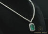 10.10 carat Glamorous Natural Emerald Halo Pendant Necklace Sparkling Diamond Setting