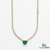 Luxury Heart Cut Emerald Necklace with Diamond Tennis Chain