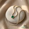 Elegant Natural Emerald Cut May Birthstone NecklaceAnniversary Wedding Gift Necklace