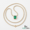 Elegant Natural Emerald Cut May Birthstone NecklaceAnniversary Wedding Gift Necklace